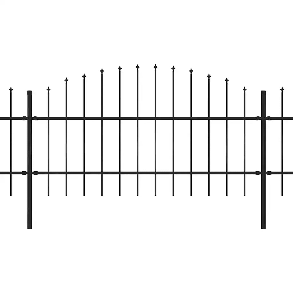 Recinzione da Giardino con Punta a Lancia in Acciaio 1005x100 cm Nera 277717