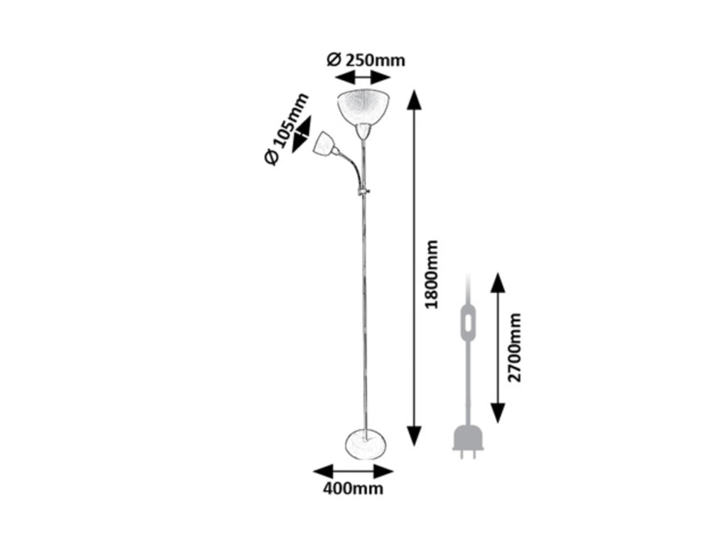 Lampada da terra Action Pro 2 luci grigio-beige Rabalux