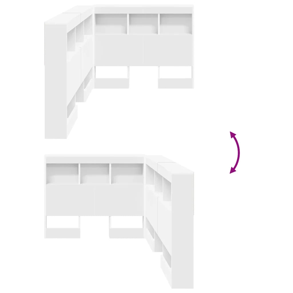 Testata contenitore con testiera Bianco 90 cm Legno multistrato 3335517