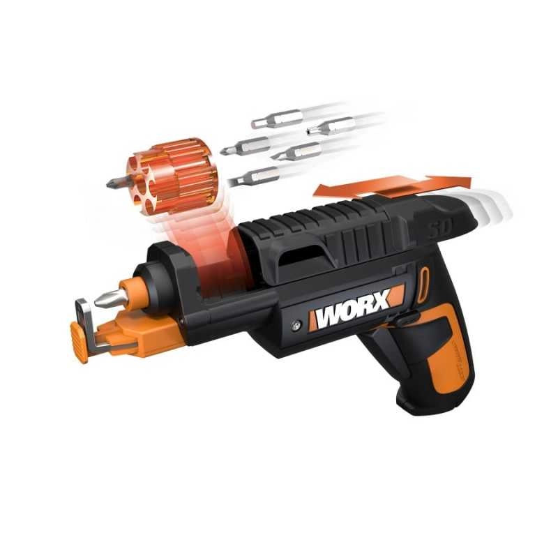 Avvitatore a Batteria 4 Volt WX255 con Cambio Automatico Bit e Porta Punte Integrato per Fai da Te - Worx