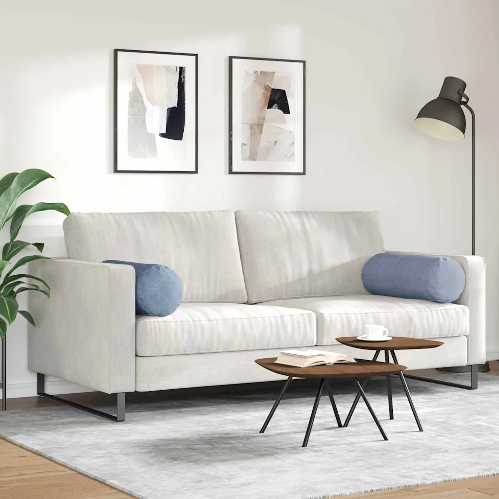 Cuscini a rullo 2 pcs Blu Ø 25 x 70 cm Tessuto in Cords 42014349