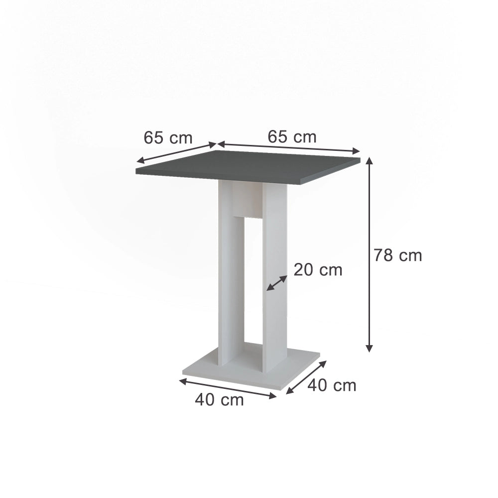 Vicco tavolo da pranzo Bianco/antracite 65 x 65 cm