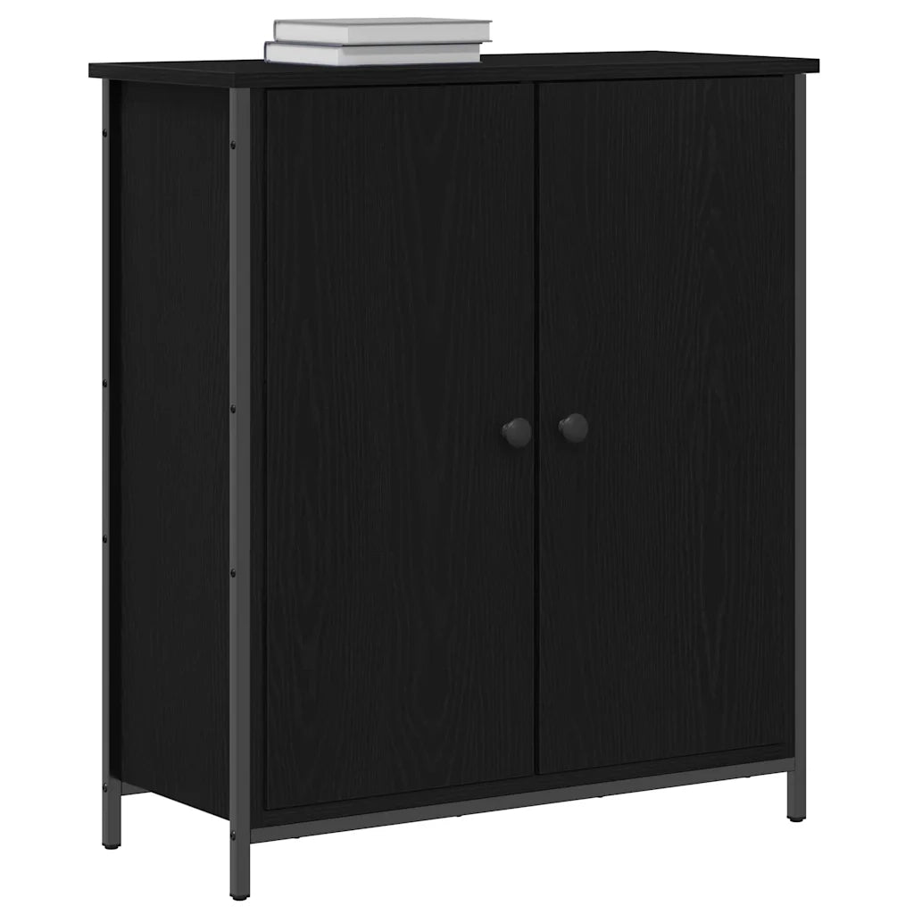 Credenza Rovere Nero 70 x 30 x 80 cm Legno multistrato 862975