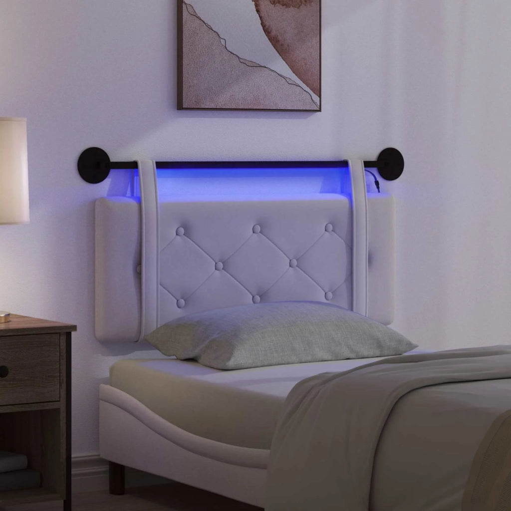 Testiera | Testata sospesa Con luce LED Crema Velluto