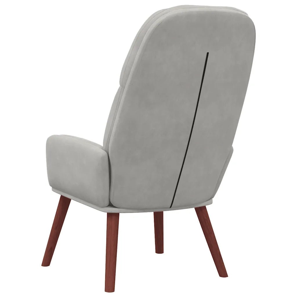 Poltrona | Sedia Relax Grigio Chiaro in Velluto