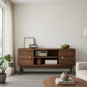 Cassettiera per TV in noce; in MDF; lunghezza 110 cm