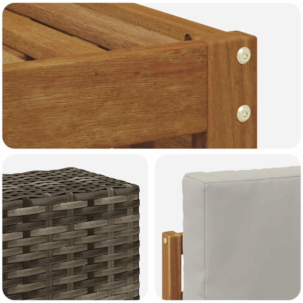 Set divani con cuscino 6 pcs Naturale e Grigio Chiaro 3384697
