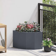 Vaso d'angolo-Fioriera-Contenitore per Piante Antracite 45 x 45 x 35 cm Acciaio
