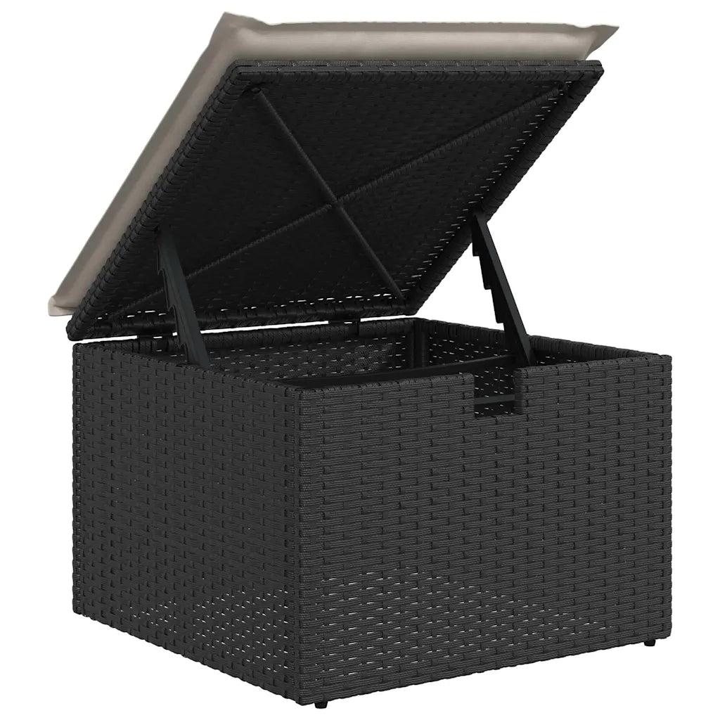 Set Divano da Giardino 6 pz con Cuscini Nero in Polyrattan 3327136