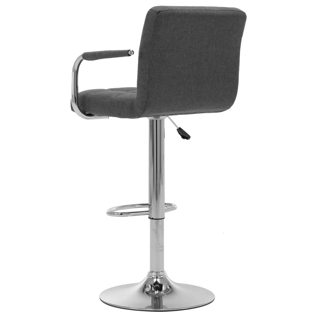Sedia da Bar Grigio Scuro in Tessuto 283410