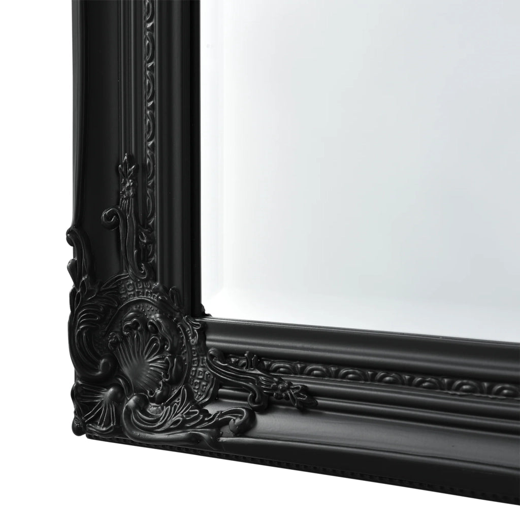Specchio da parete 132 x 42 x 3,5 cm nero 03_0007910