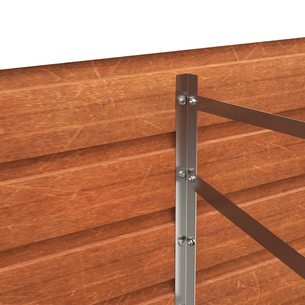 Fioriera rialzata per piante fiori terrazza giardino finitura ruggine 240 x 80 x 45 cm acciaio corten marrone 02_0039868