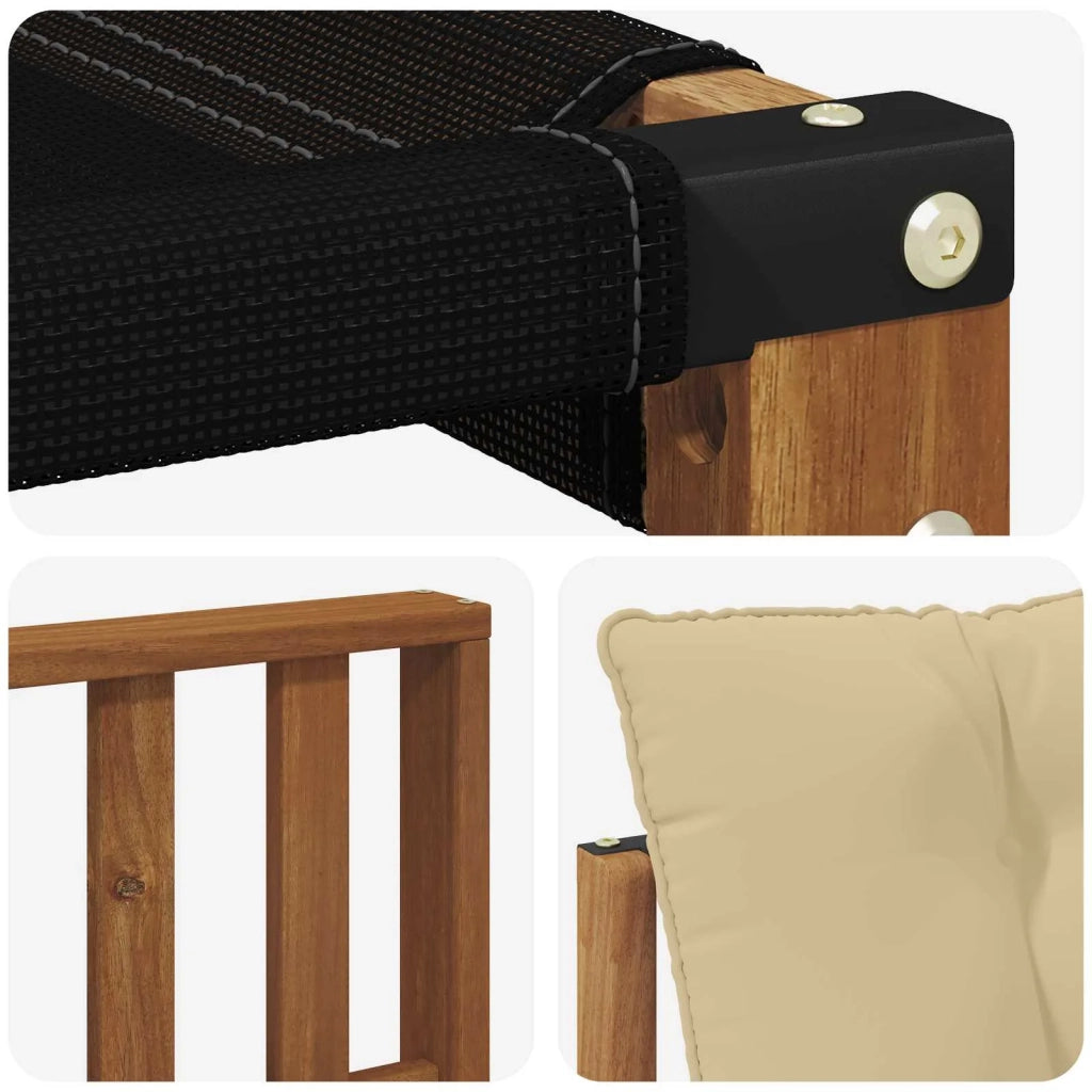 Set di divani da esterno con cuscino 3 pcs Naturale e Beige 3369144