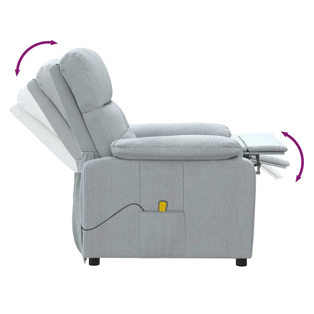 Poltrona Massaggiante in Tessuto Grigio Chiaro 289672