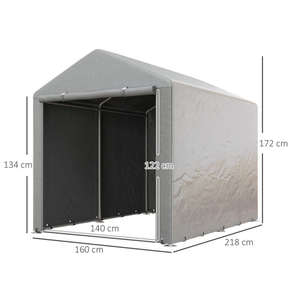 Capanno Porta Attrezzi e Tenda Garage per Bici e Moto ¨C zephmum ¨C 1.6x2m, Grigio Chiaro