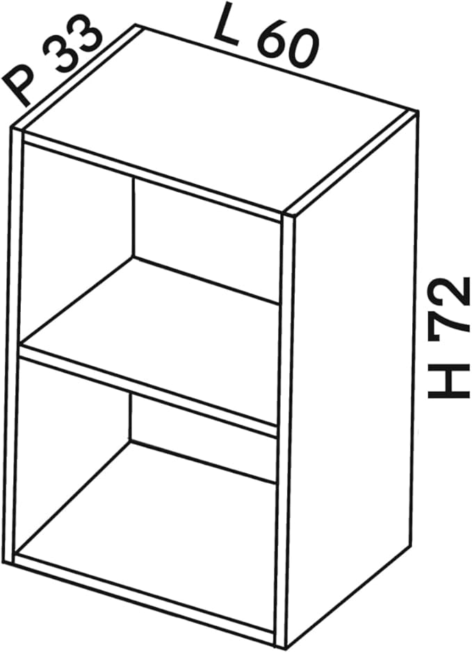 Pensile Cucina in Legno Nobilitato Wengè Mobile Alto con 1 Anta, Pensile Componibile Moderno Made in Italy (H72XL60XP33cm)