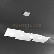 PLATE SOSPENSIONE 4 LUCI RETTANGOLARE BIANCO 1129-S4 R-BI