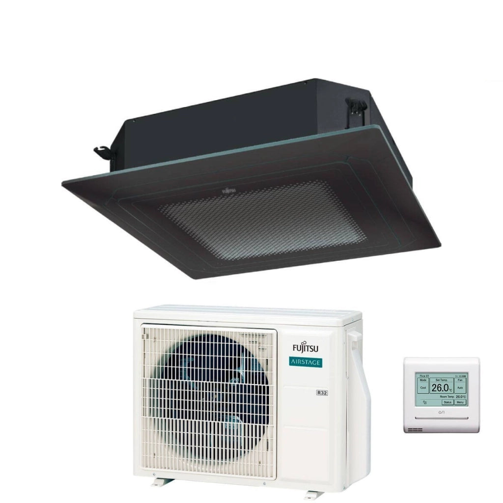 Condizionatore a Cassetta Fujitsu KR Eco Circular Flow Black 18000 Btu AUXG18KRLB R-32 Wi-Fi Optional con Griglia e Filocomando