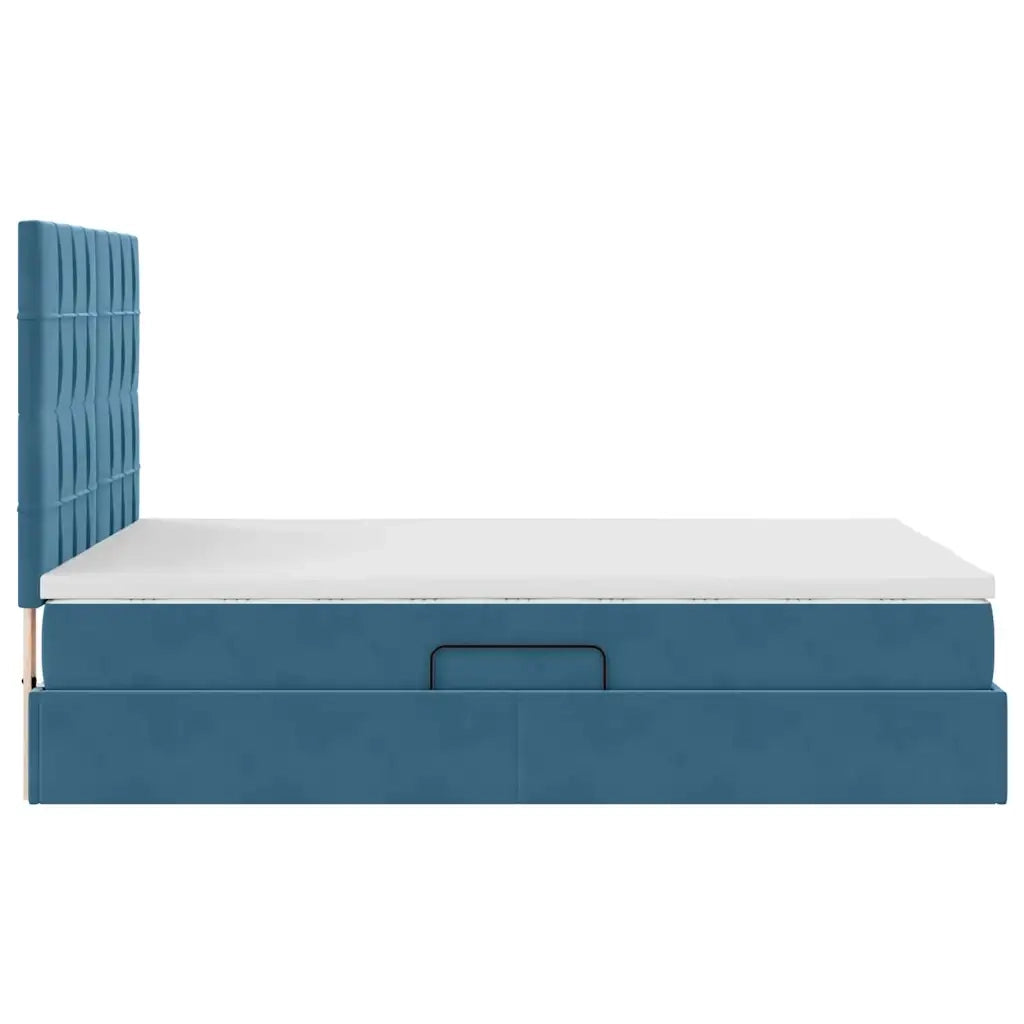 Letto con contenitore e materasso Blu Scuro 140 x 200 cm 3372037