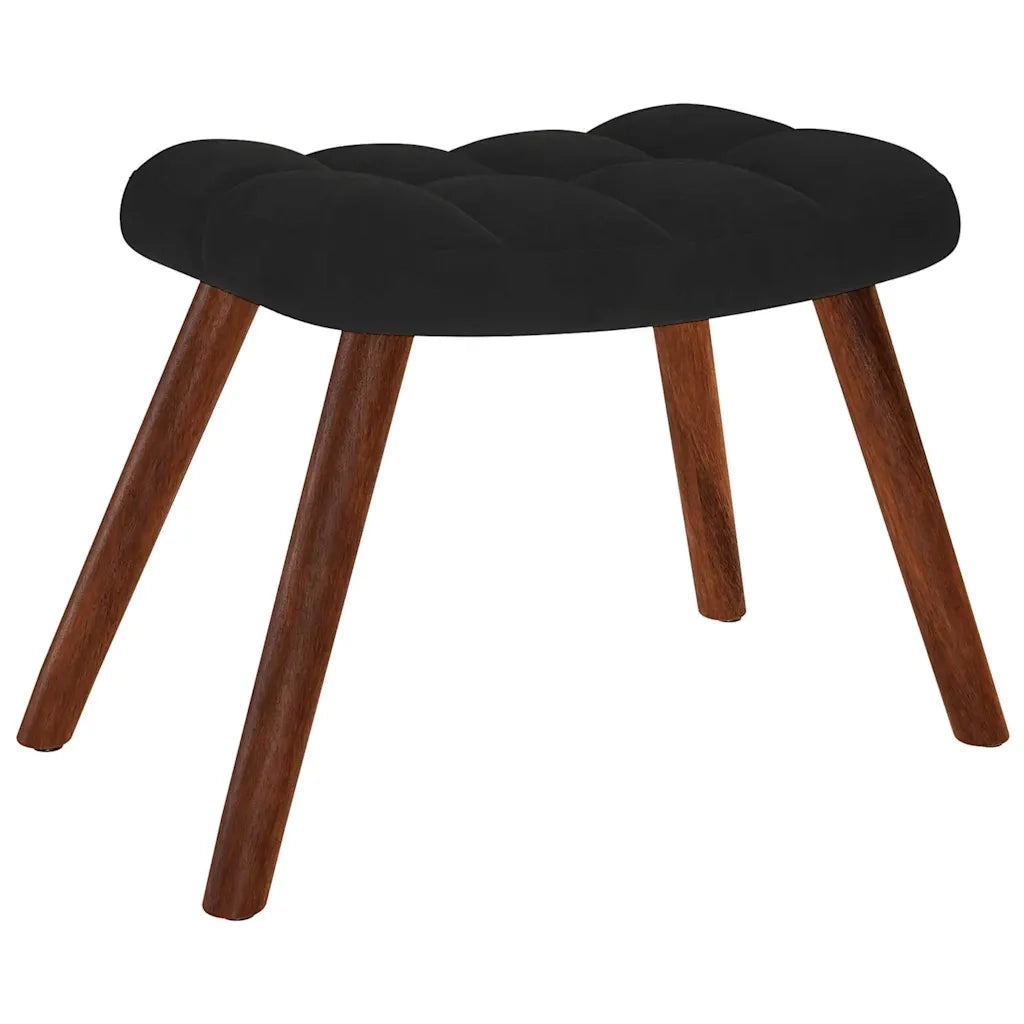 Poltrona Relax | Sedia Relax con Sgabello in Velluto Nero