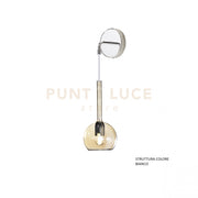 APPLIQUE BIANCO 1 LUCE PICCOLA VETRO AMBRA 1155BI-A-AM