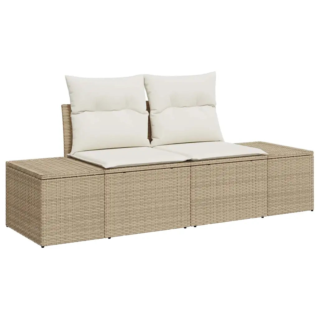 Set Divano da Giardino 7 pcs Beige e Crema polyrattan 3346991