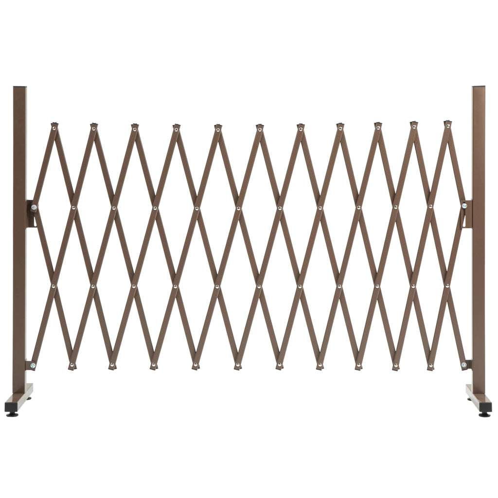 Recinzione Giardino Regolabile ¨C Xylo ¨C Metallo Alluminio Marrone Scuro 300x31x103.5 cm