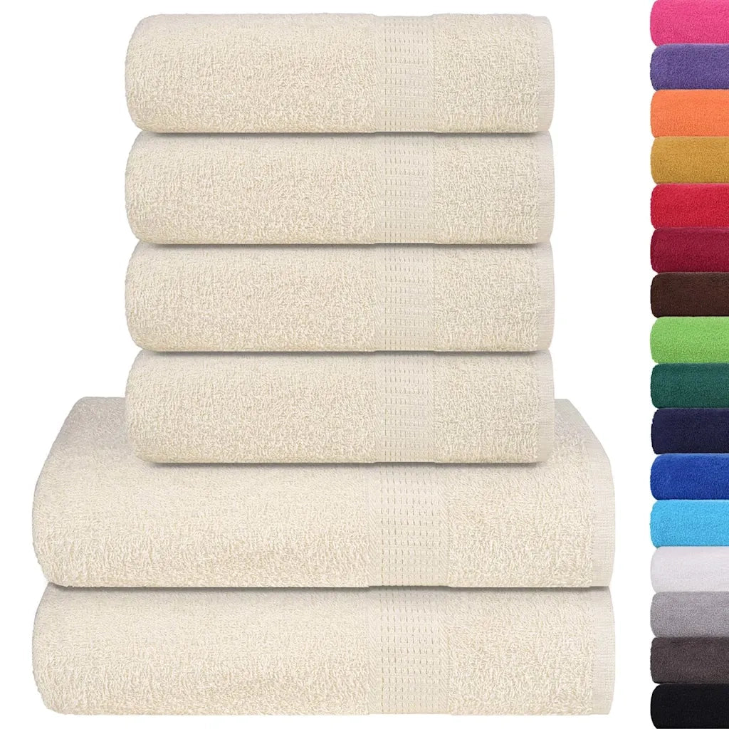 Set di asciugamani 6 pezzi FROGN Crema 360 g/m² 137092