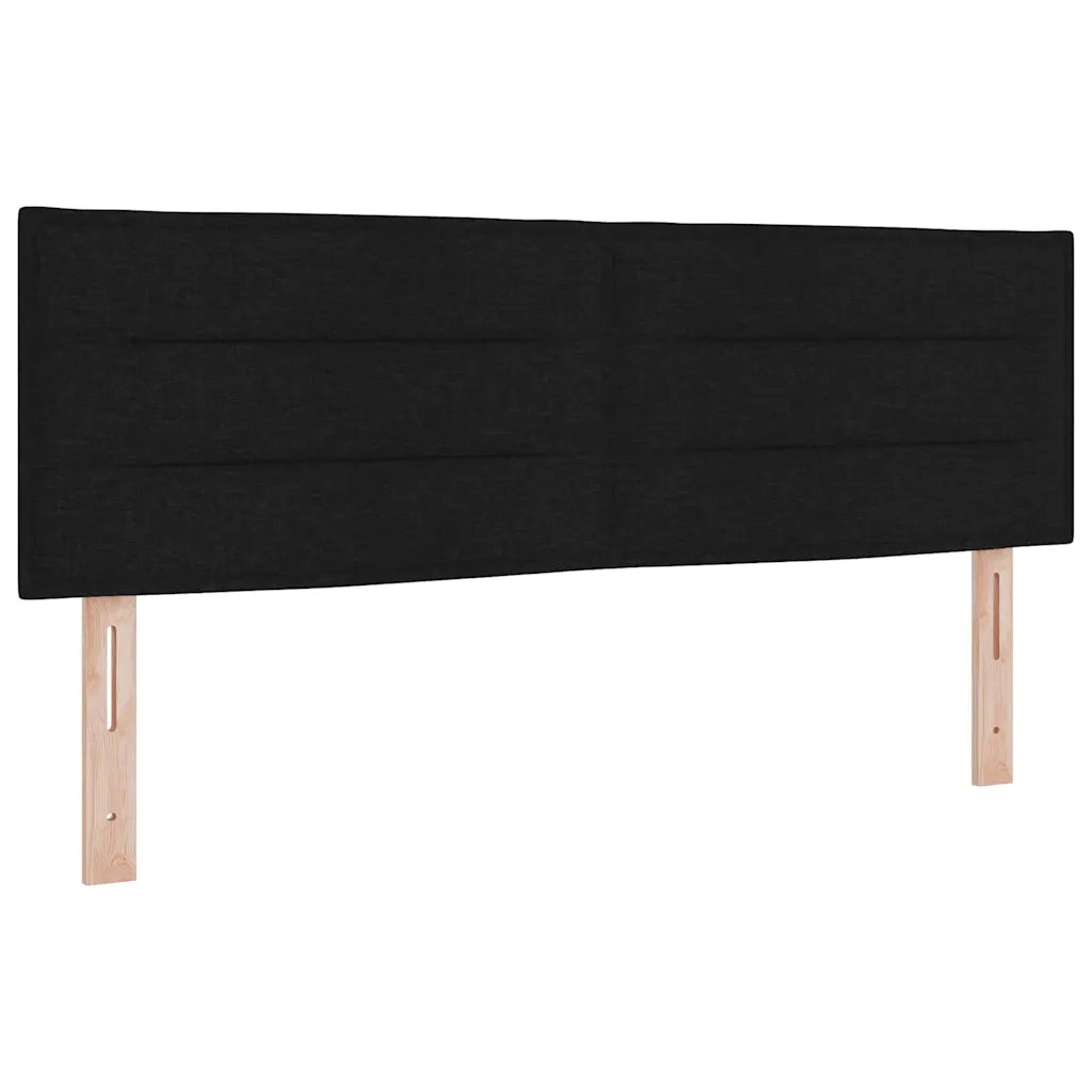 Letto a Sorgente LED con materasso Nero 160 x 200 cm Tessuto
