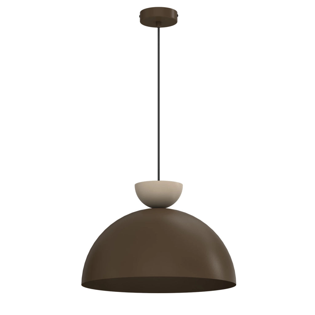 Lampada a sospensione Nevis 1xE27 bruno/beige Ø38 cm
