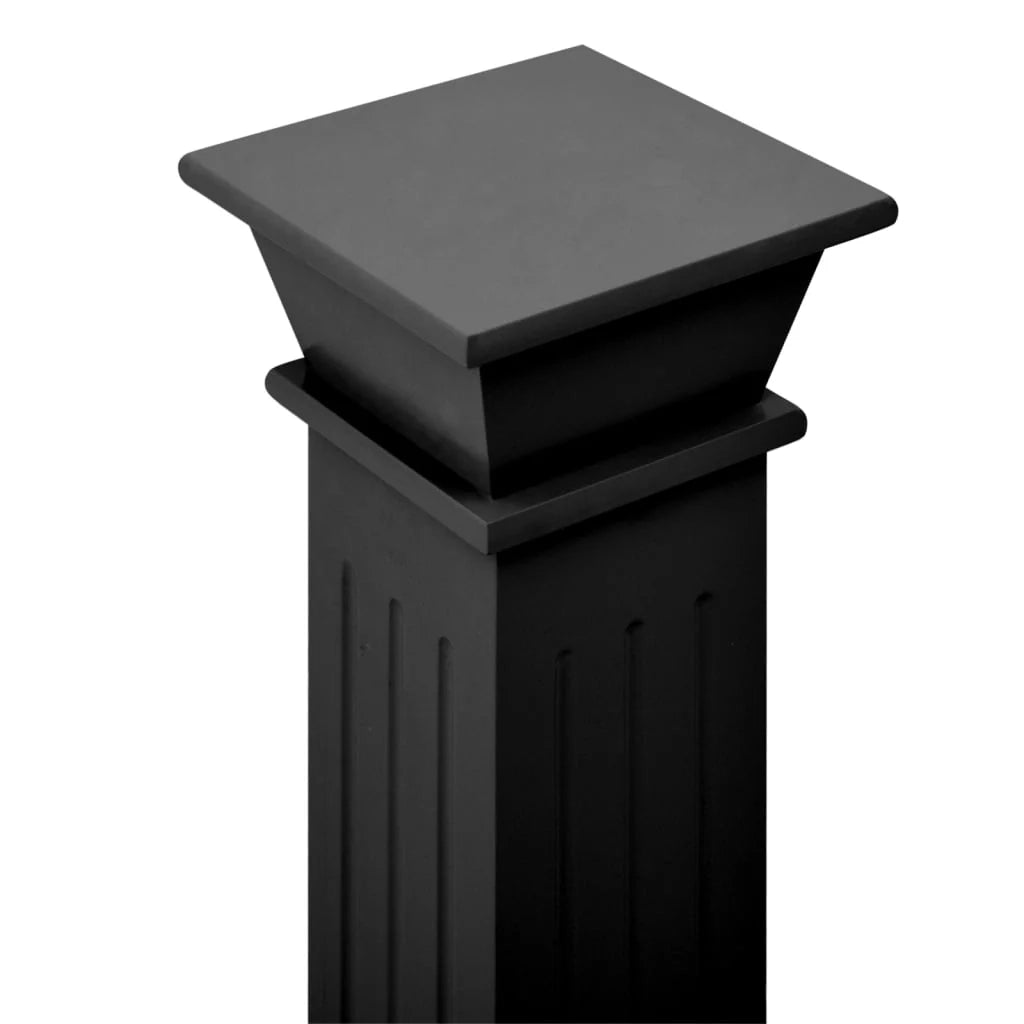 Portavasi classico a colonna quadrata 17 x 17 x 66 cm MDF nero 02_0045033
