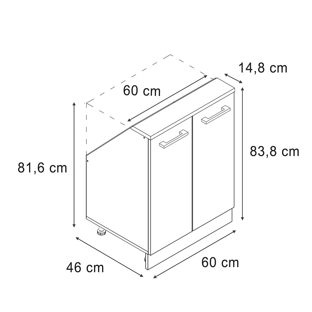 Mobile sottotetto Rion Calcestruzzo/Antracite con 2 porte Vicco