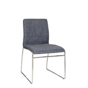 Sedia TOBI design in cromo e tessuto colore grigio - Set di 2