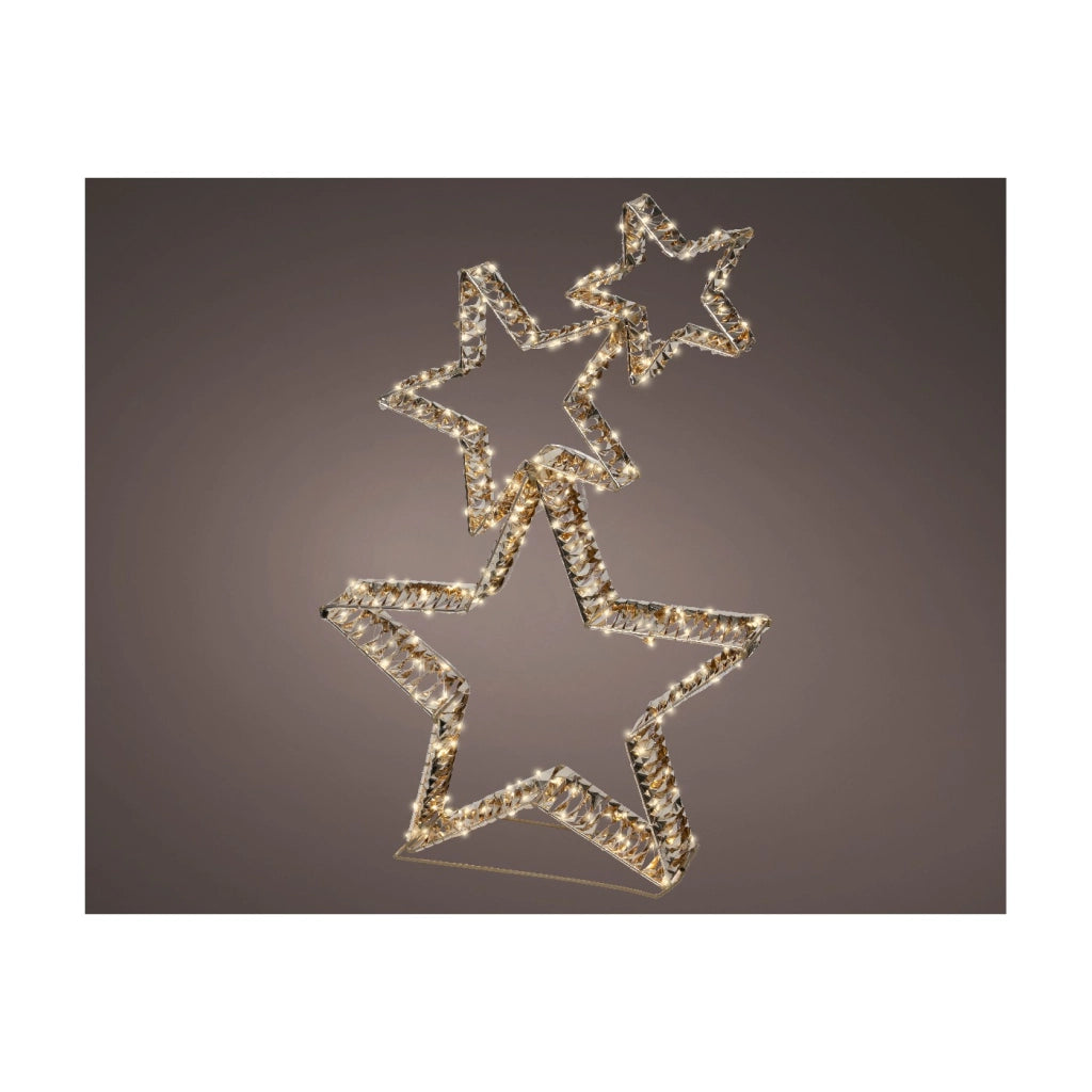 Stelle Oro c/led bianco caldo 10x51x80cm OUT