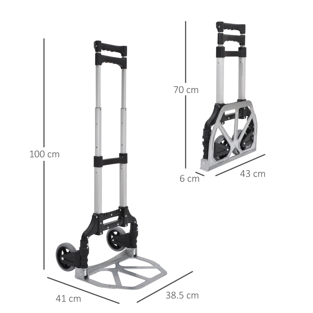 Carrello Pieghevole ¨C Minimal ¨C Argento 41x38.5x100 cm