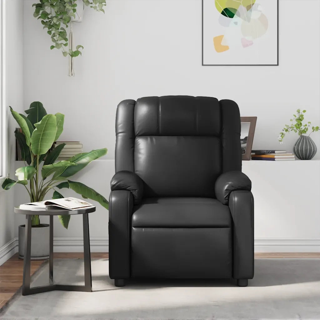 Poltrona Massaggiante | Sedia Relax Reclinabile Nera in Similpelle