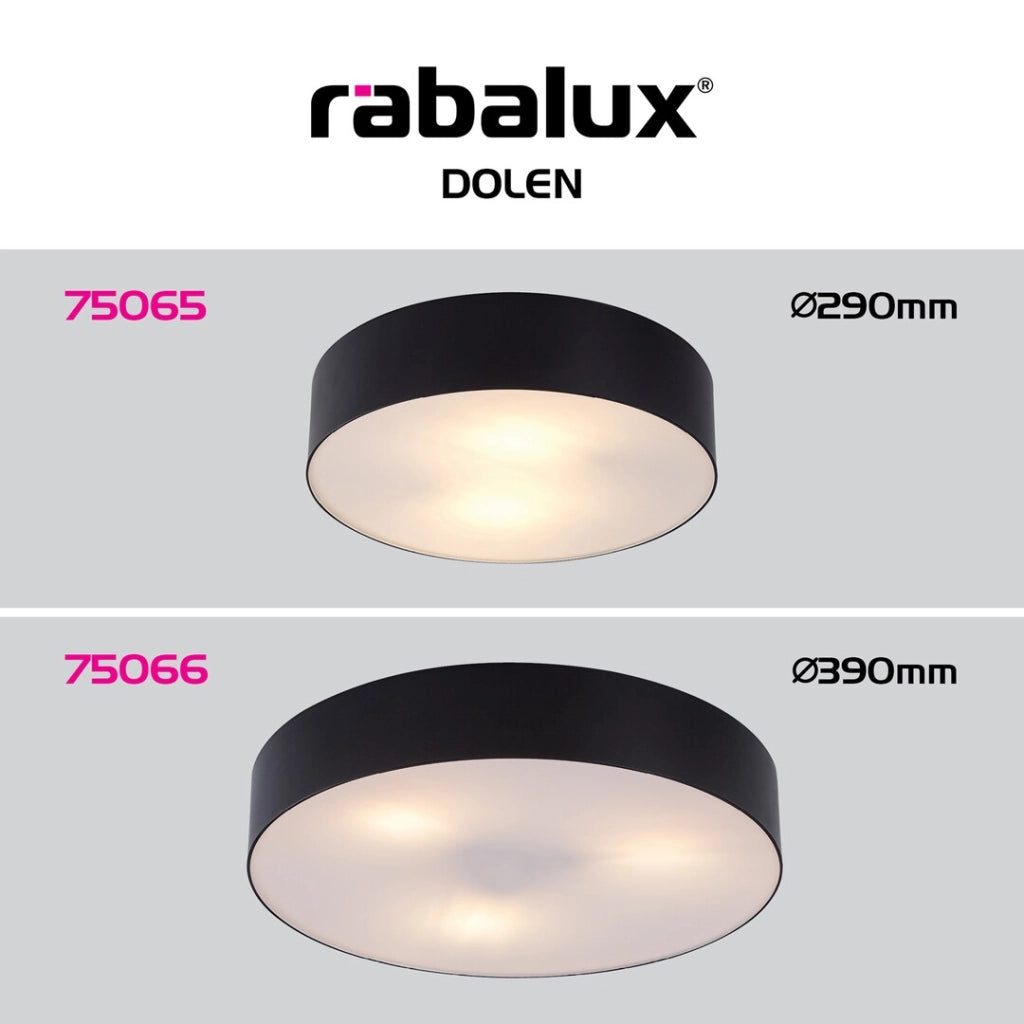 Plafoniera esterna Dolen 3xE27 nera IP43 Rabalux