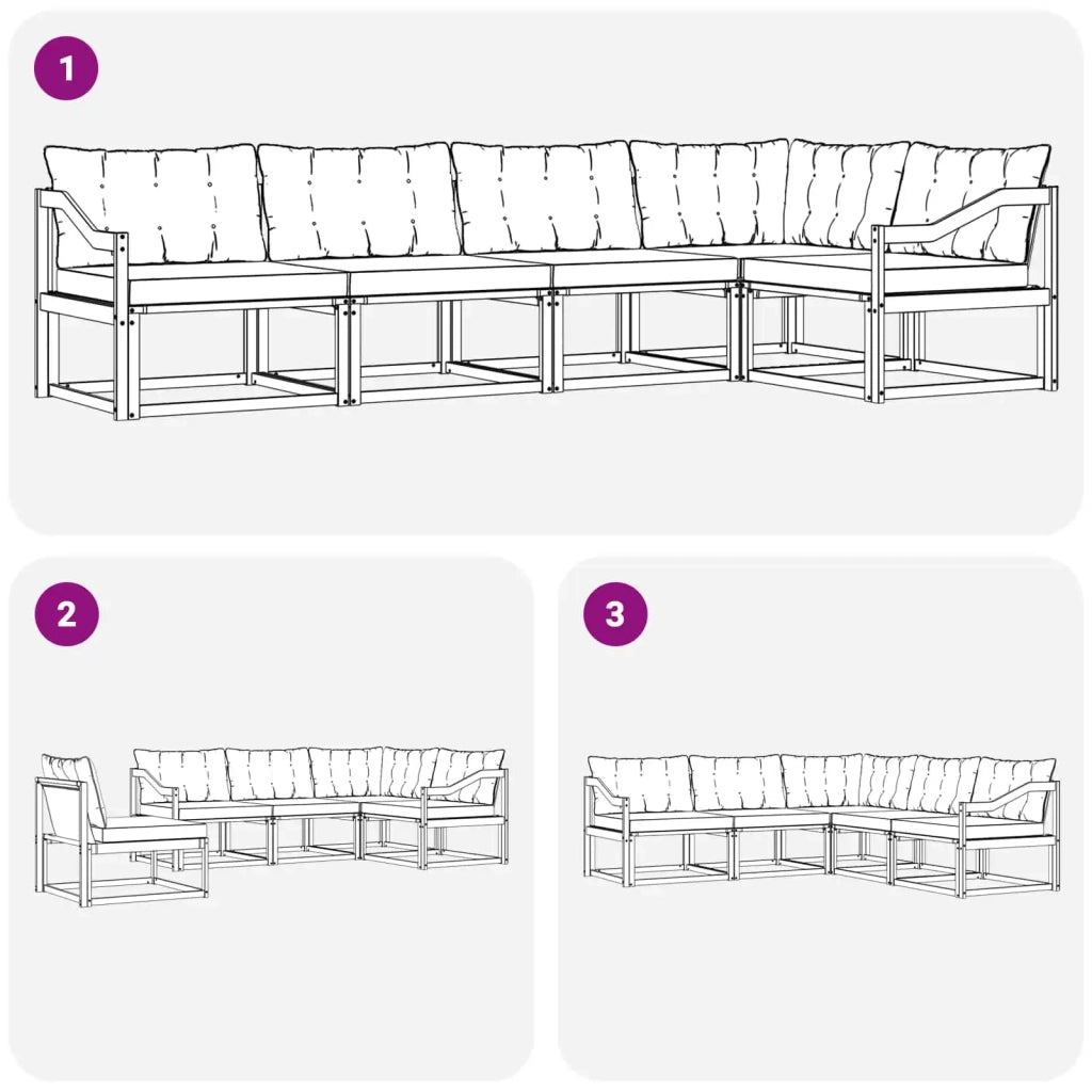 Set di divani da esterno 5 pcs Bianco e Grigio Chiaro 3388693