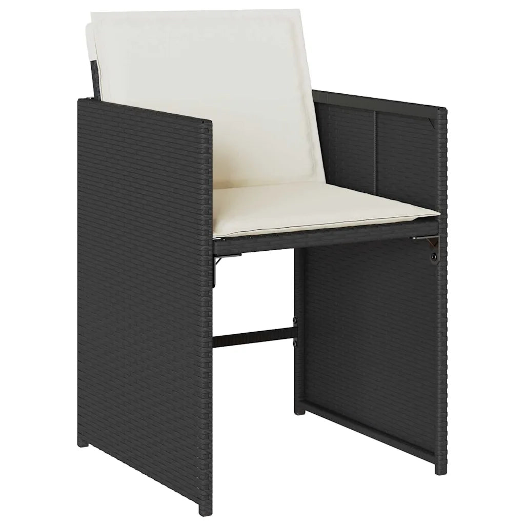 Set da Pranzo per Giardino 9 pcs Nero polyrattan 3380688