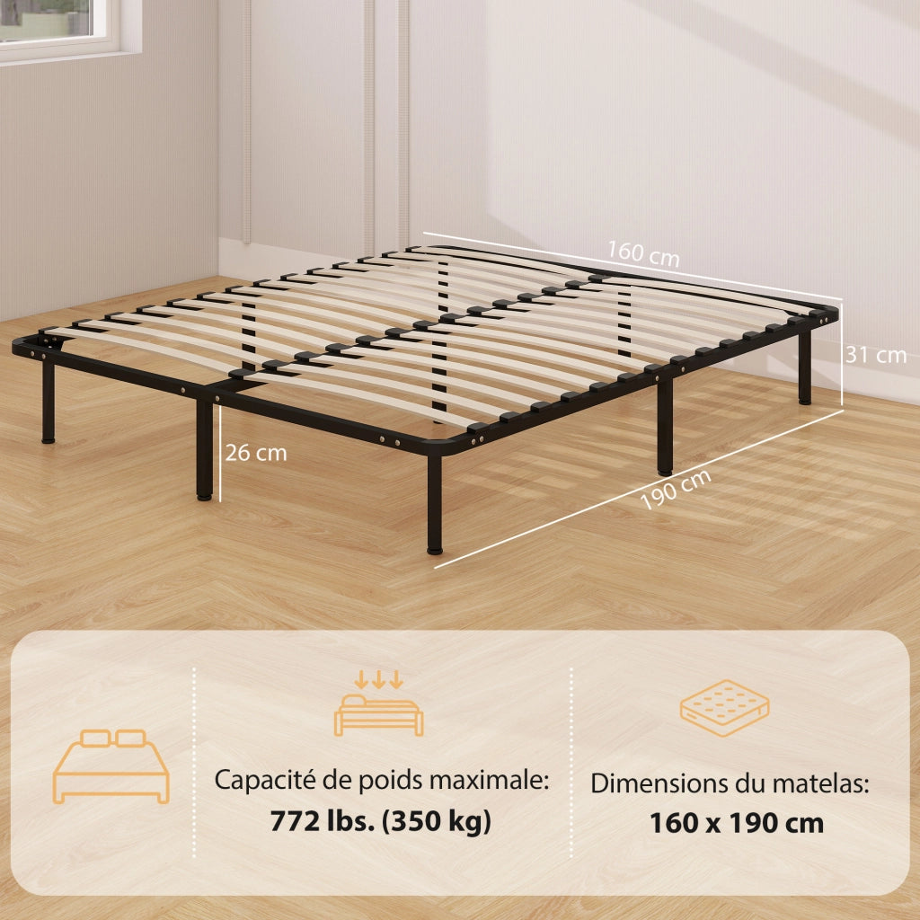 Letto Matrimoniale Contenitore in Legno Massello con Rete a Doghe ¨C Minimal ¨C Nero 160x190 cm