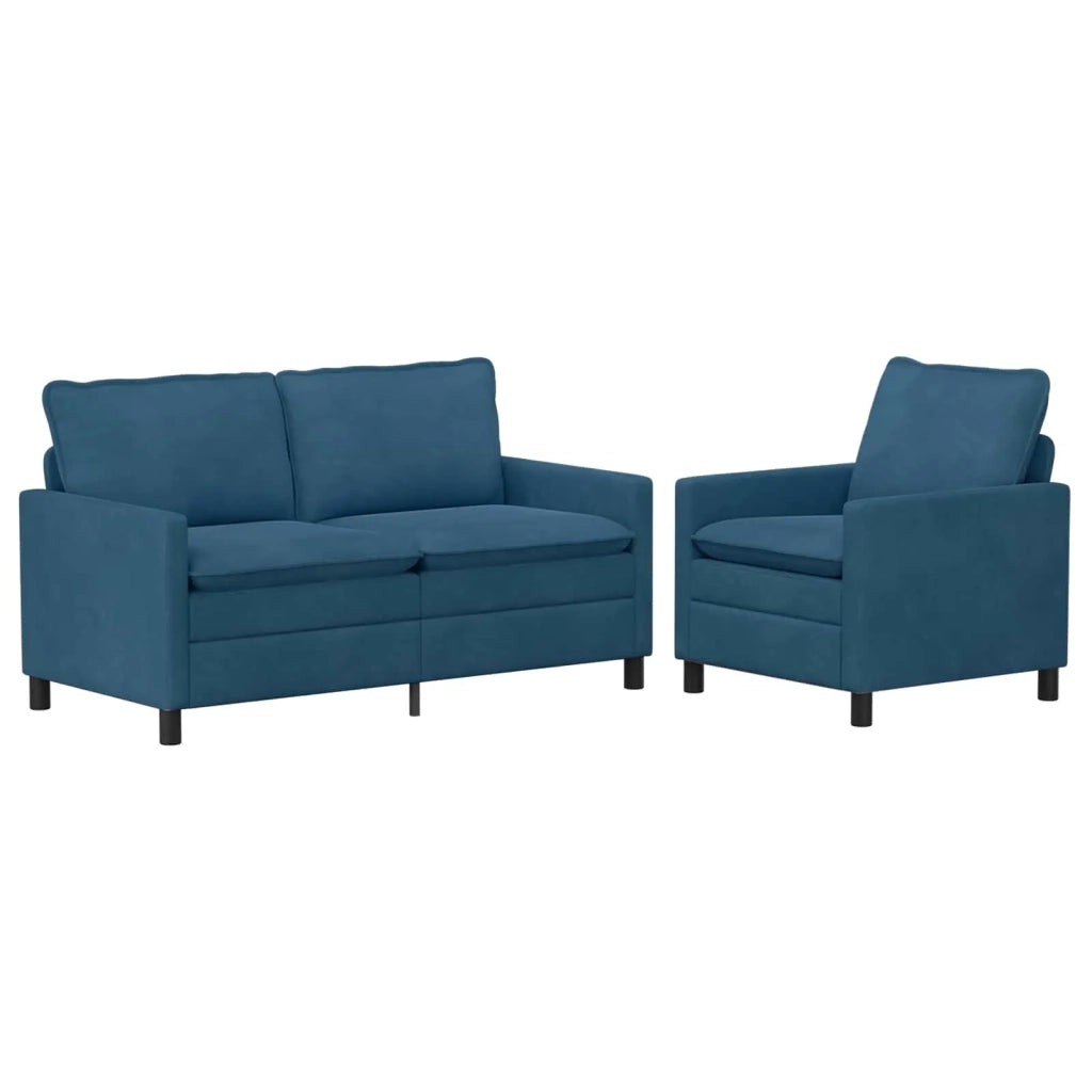 Set di divani 2 pcs Blu Velluto 3417075