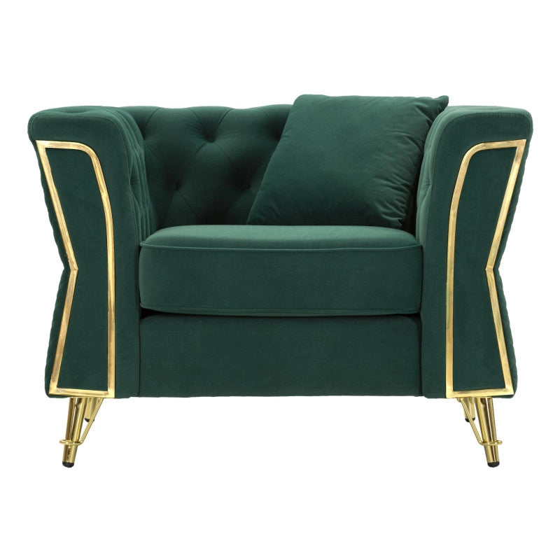 Poltrona Emy Verde Con Cuscino cm 104x83x76