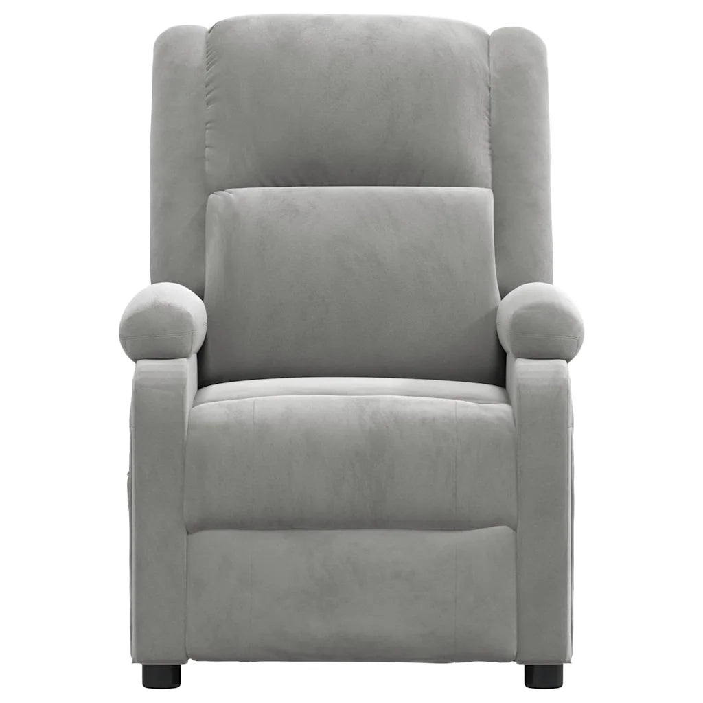 Poltrona Massaggiante Grigio Chiaro in Velluto 342410
