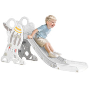 Scivolo per bambini con adesivi ¨C zephmum ¨C grigio, design razzo, 157x46.5x80 cm