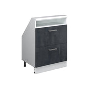 Mobile sottotetto Rion Calce nera/Bianco con 2 cassetti Vicco