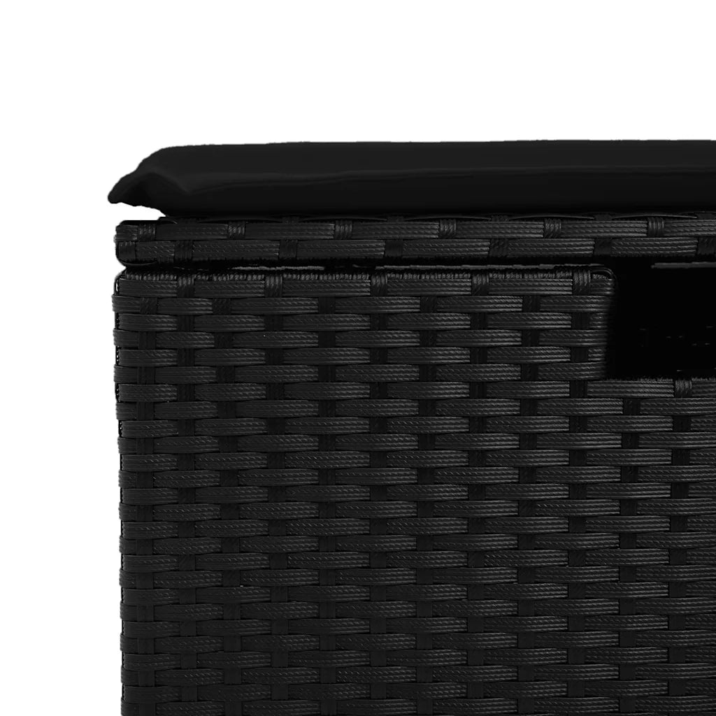 Set Divano da Giardino 6 pz con Cuscini Nero in Polyrattan 3325940
