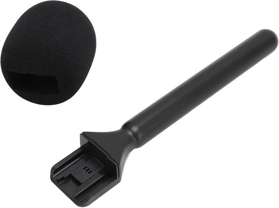 Polo per Microfono con Adattatore per Manubrio - Adatto per Interviste - Compreso Schermo Antivento - 1 Pezzo