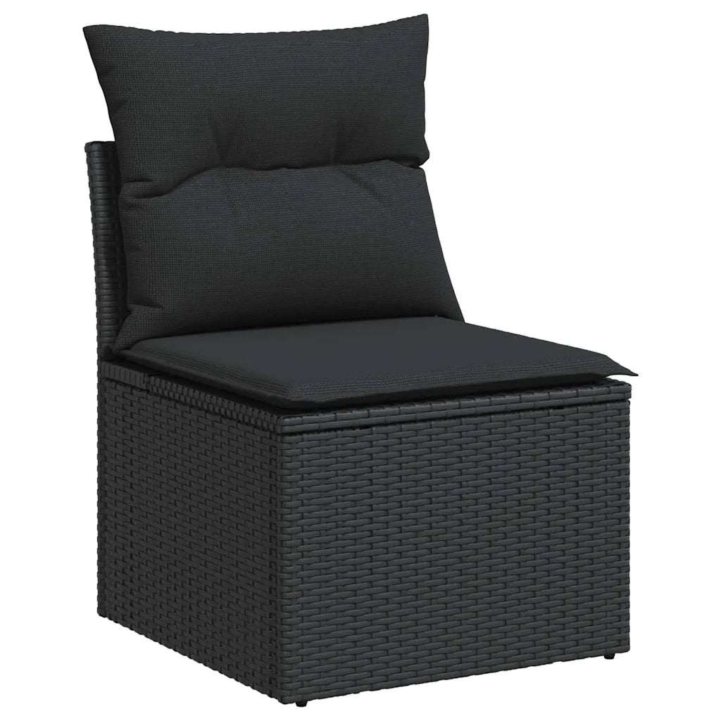 Set Divani da Giardino con Cuscini 7pz Nero Polyrattan 3326736