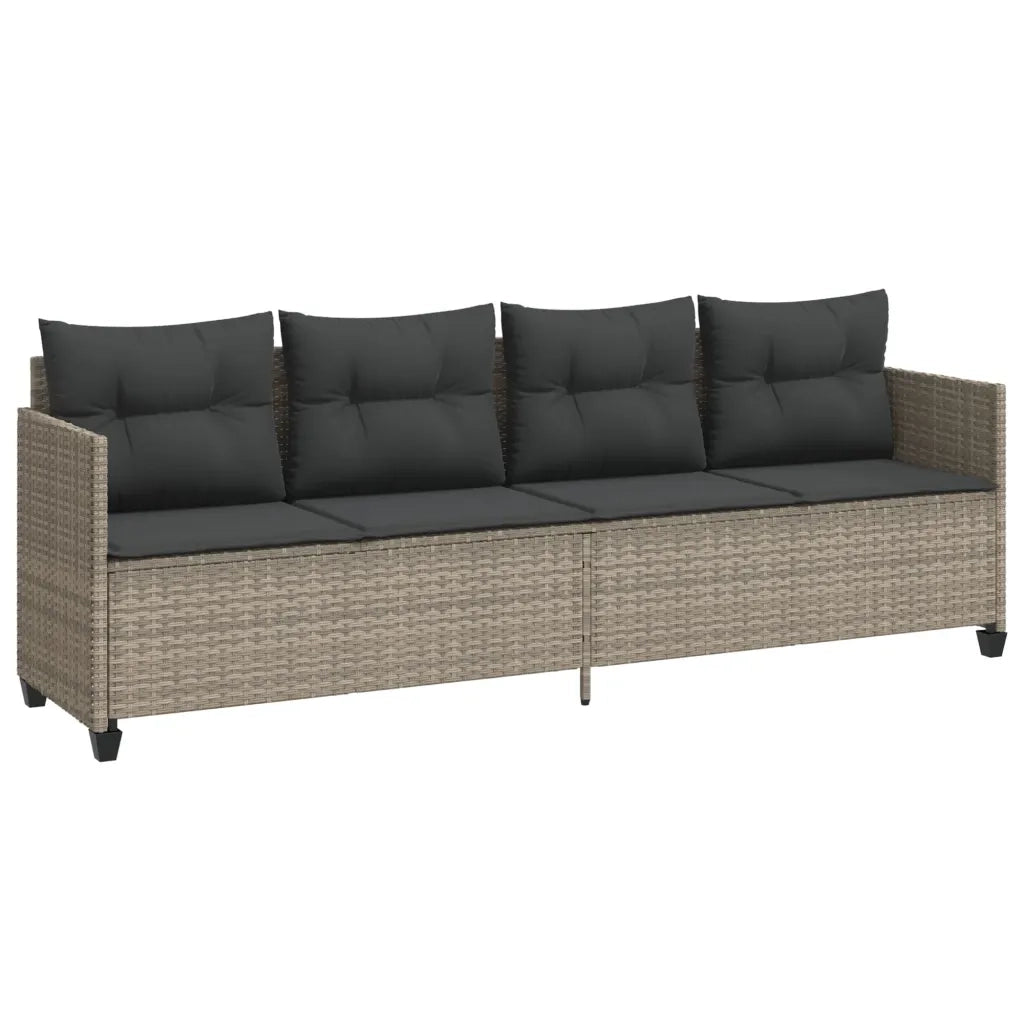 Set Divano da Giardino 5pz con Cuscini Grigio Chiaro Polyrattan 3261526