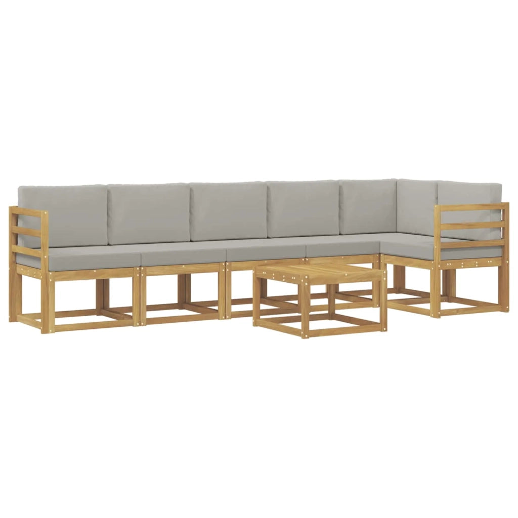 Set di divani da esterno 7 pz Bianco e Grigio Chiaro 3387720